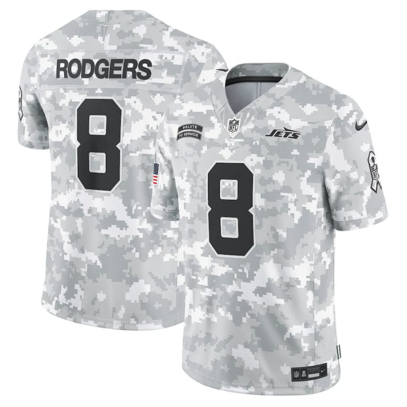 Men New York Jets #8 Rodgers Nike Arctic Camo 2024 Salute to Service Limited NFL Jersey